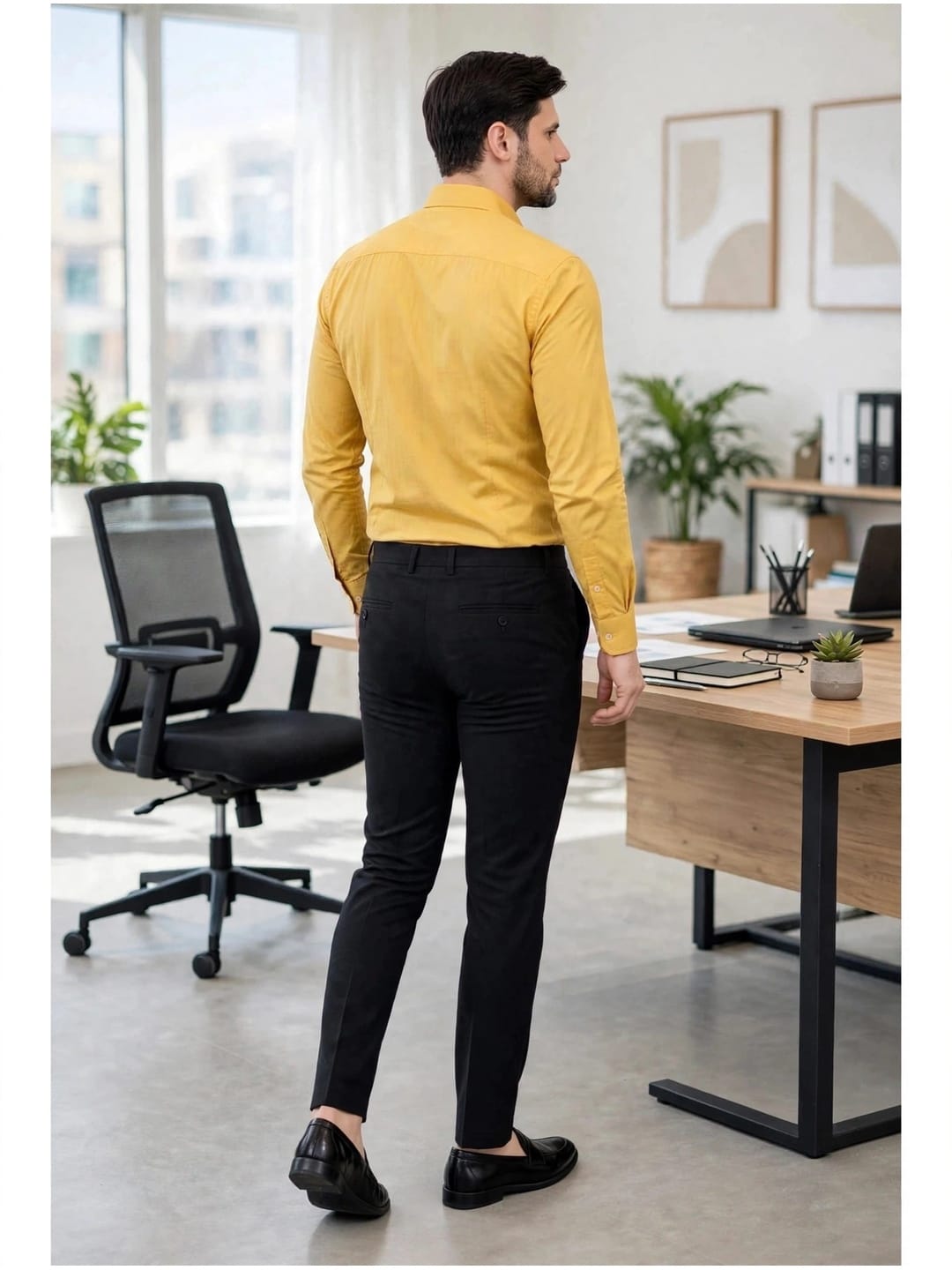 Fit & Long Sleeves Formal Shirt- Mustard