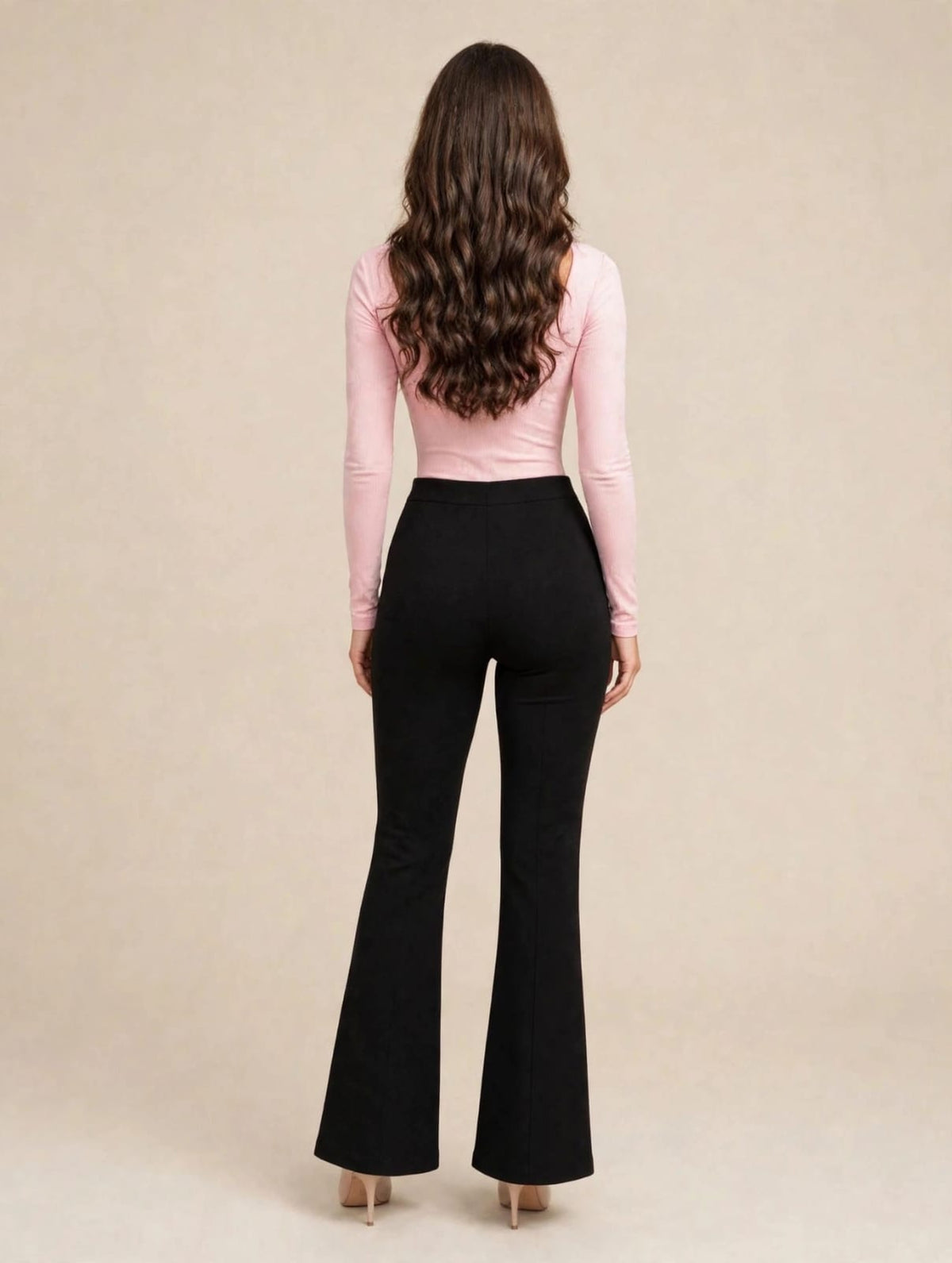 Women’s Black High-Waist Wide Leg Trouser with Side Pockets