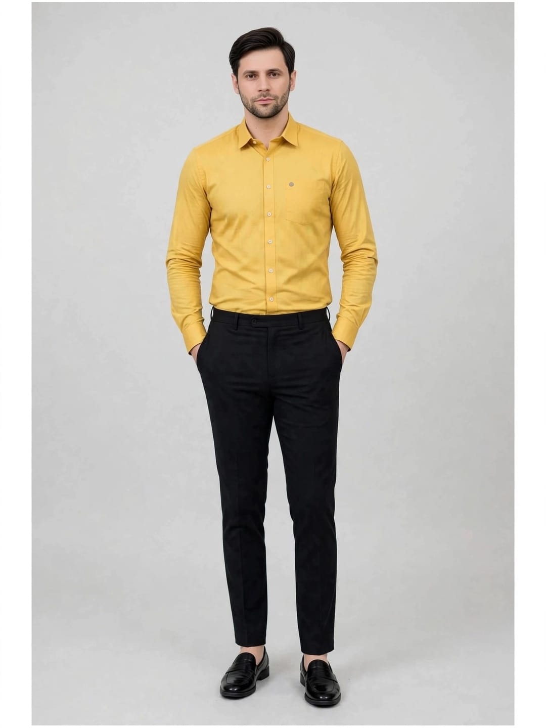 Fit & Long Sleeves Formal Shirt- Mustard