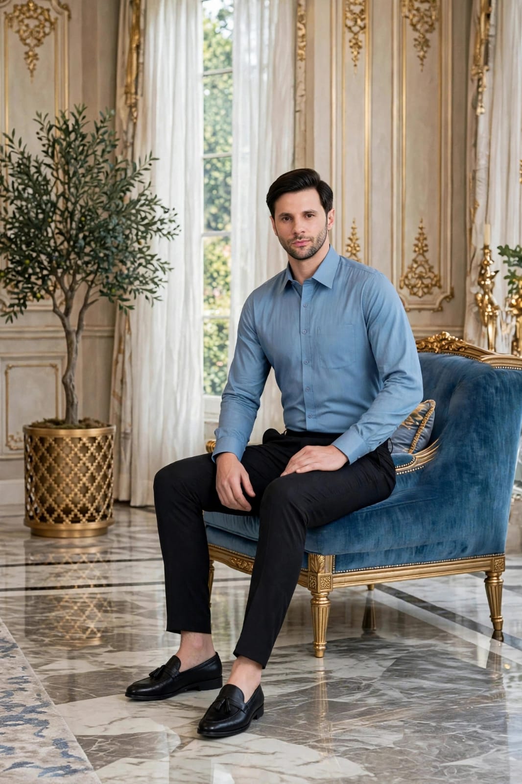 Men’s Black Solid Slim Fit Formal Trouser