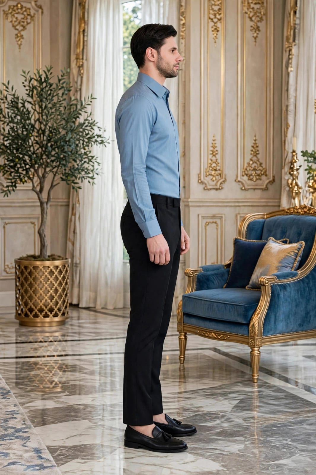 Men’s Black Solid Slim Fit Formal Trouser