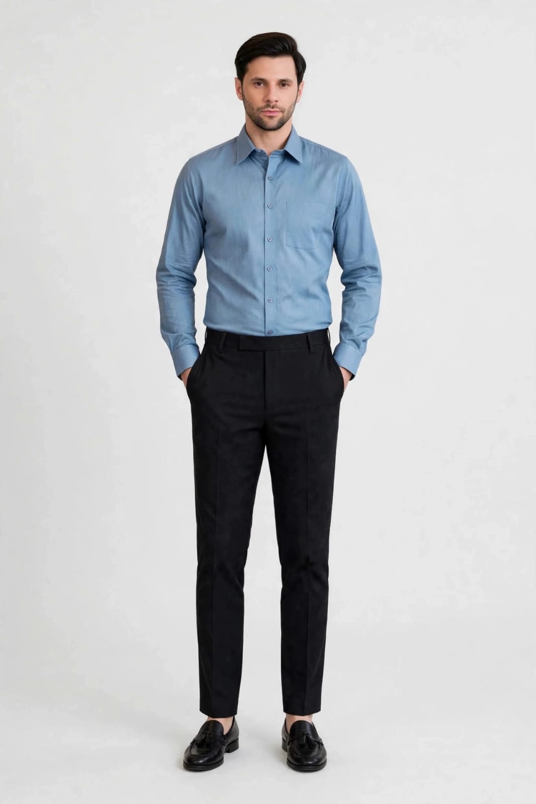 Men’s Black Solid Slim Fit Formal Trouser