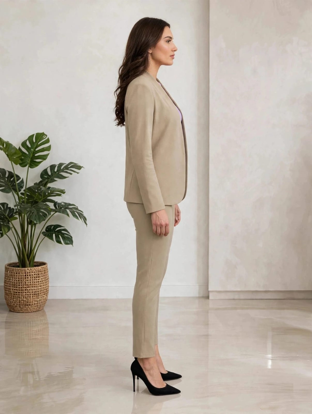 Blazer & Trouser Co-Ord Set- Beige