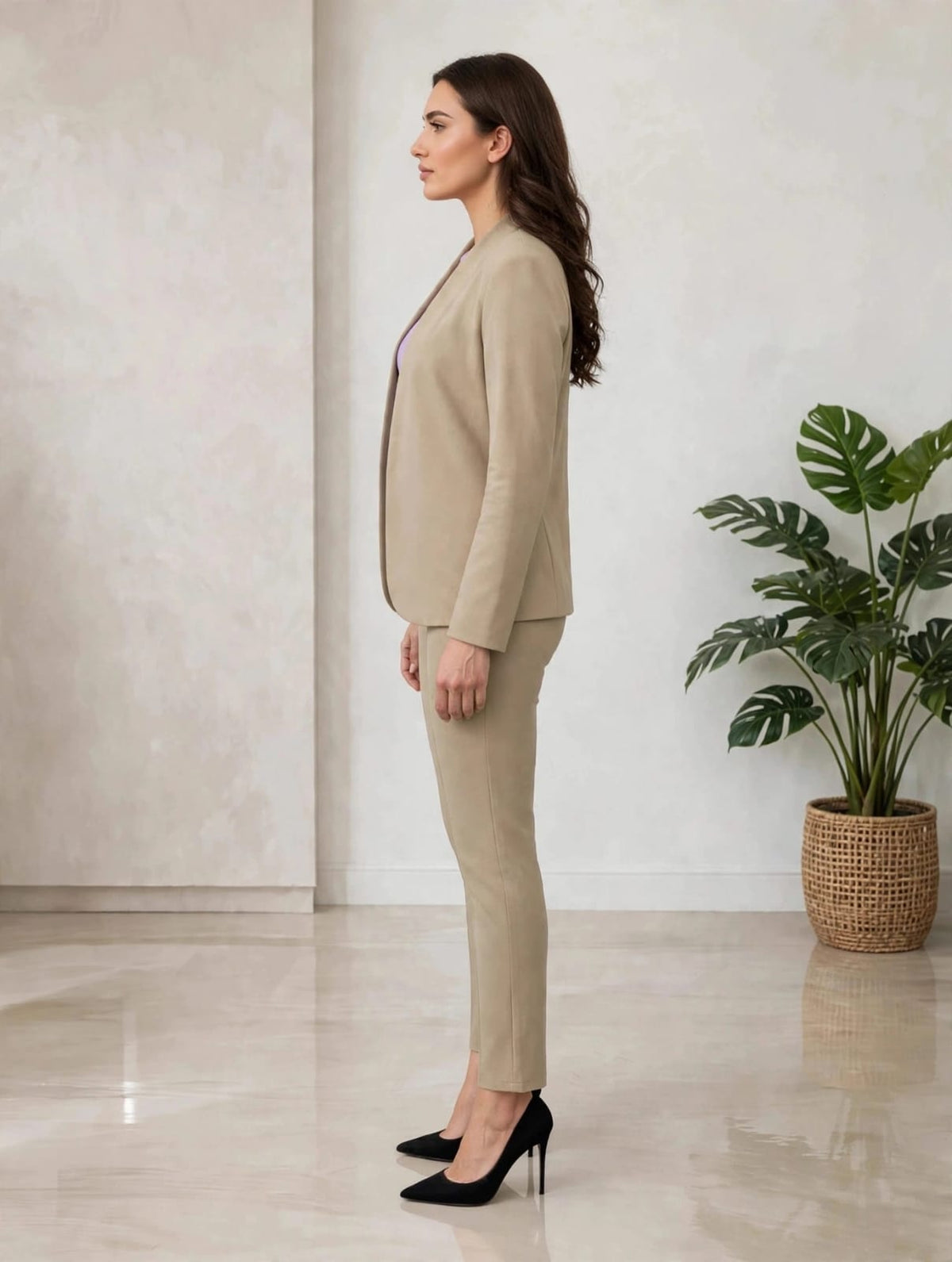 Blazer & Trouser Co-Ord Set- Beige