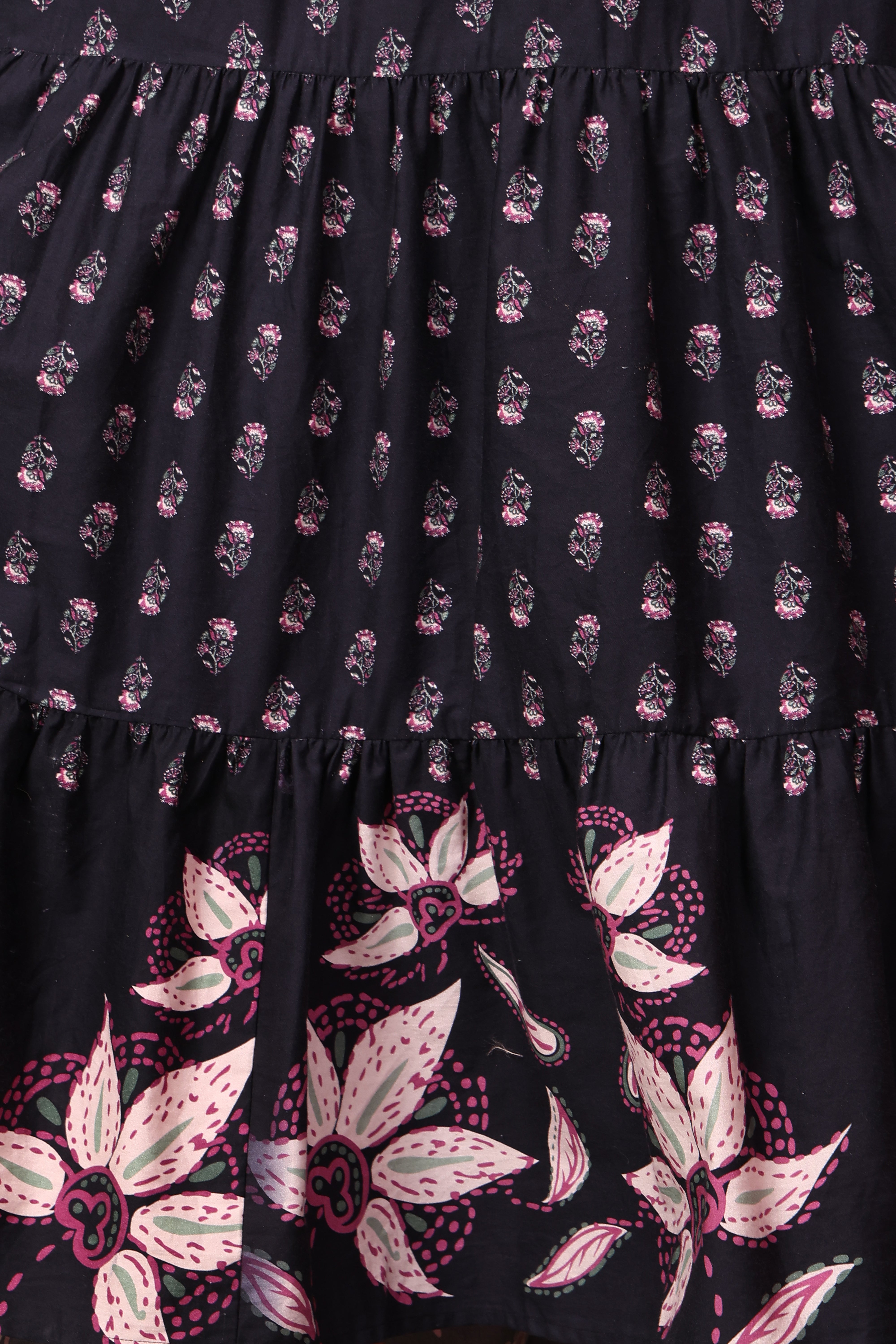 Full Sleeves Maxi Length Floral Dress- Multi Print