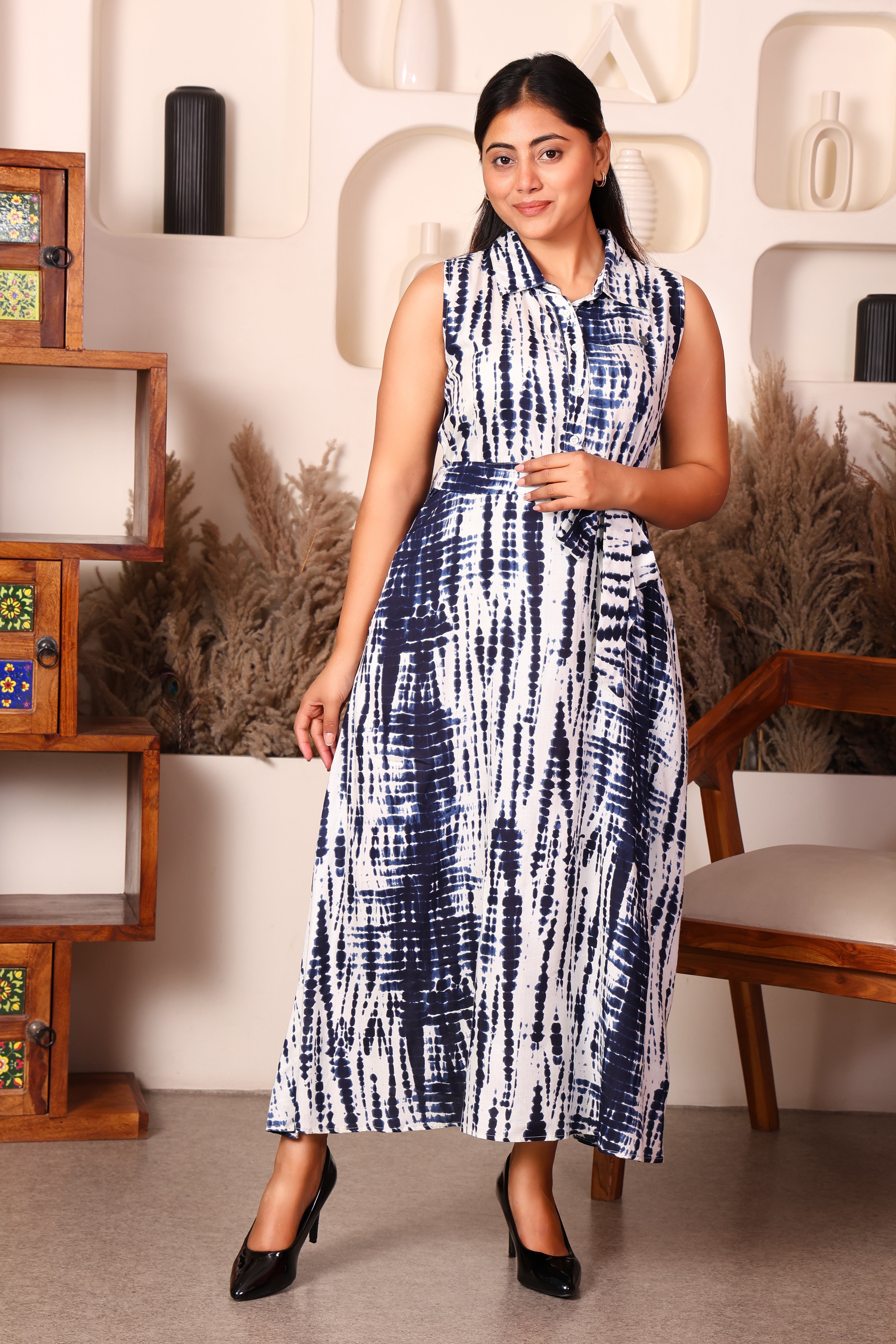 Blue & White Print