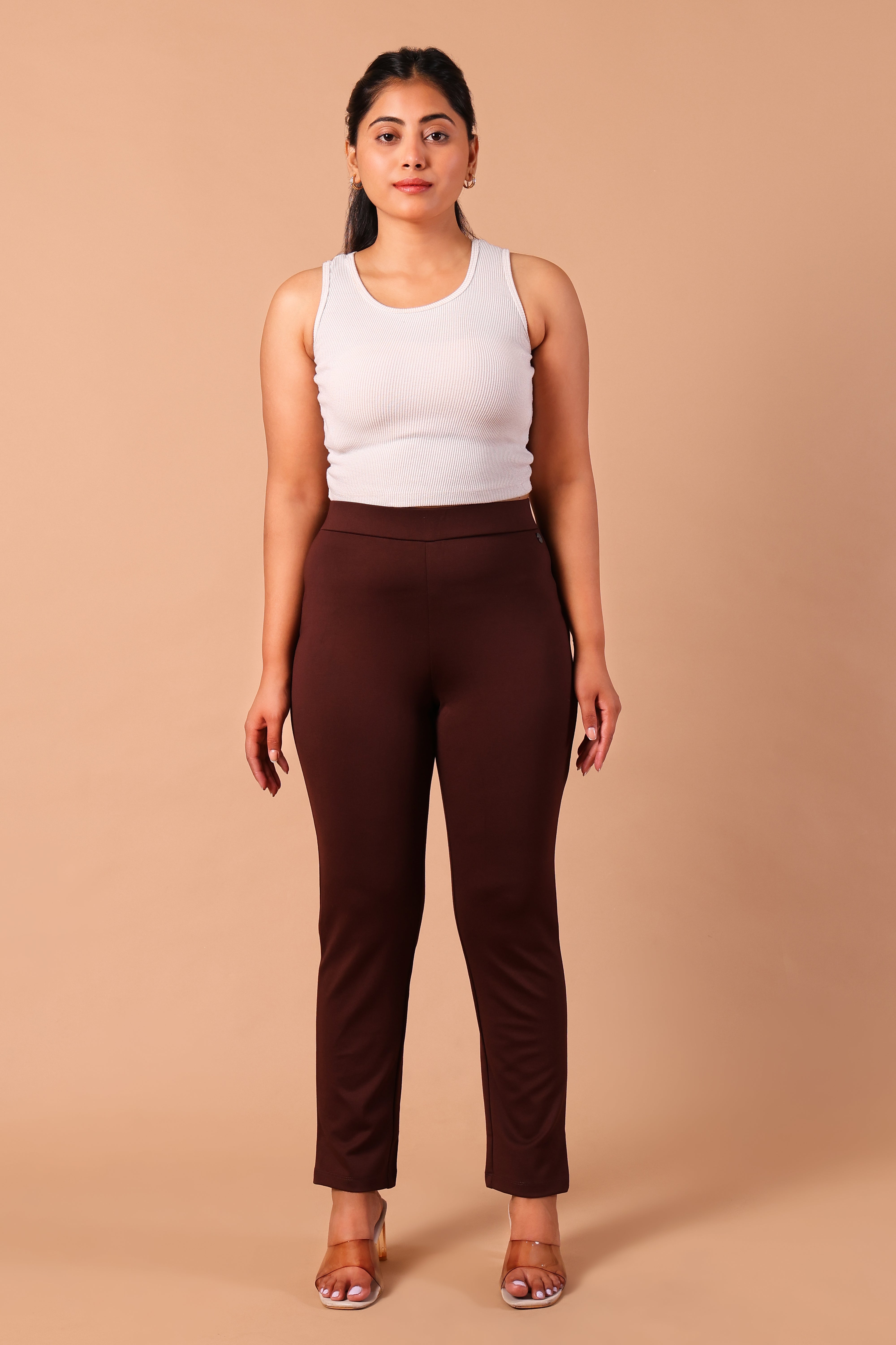 Fitted & Mid Rise Trouser - Wine
