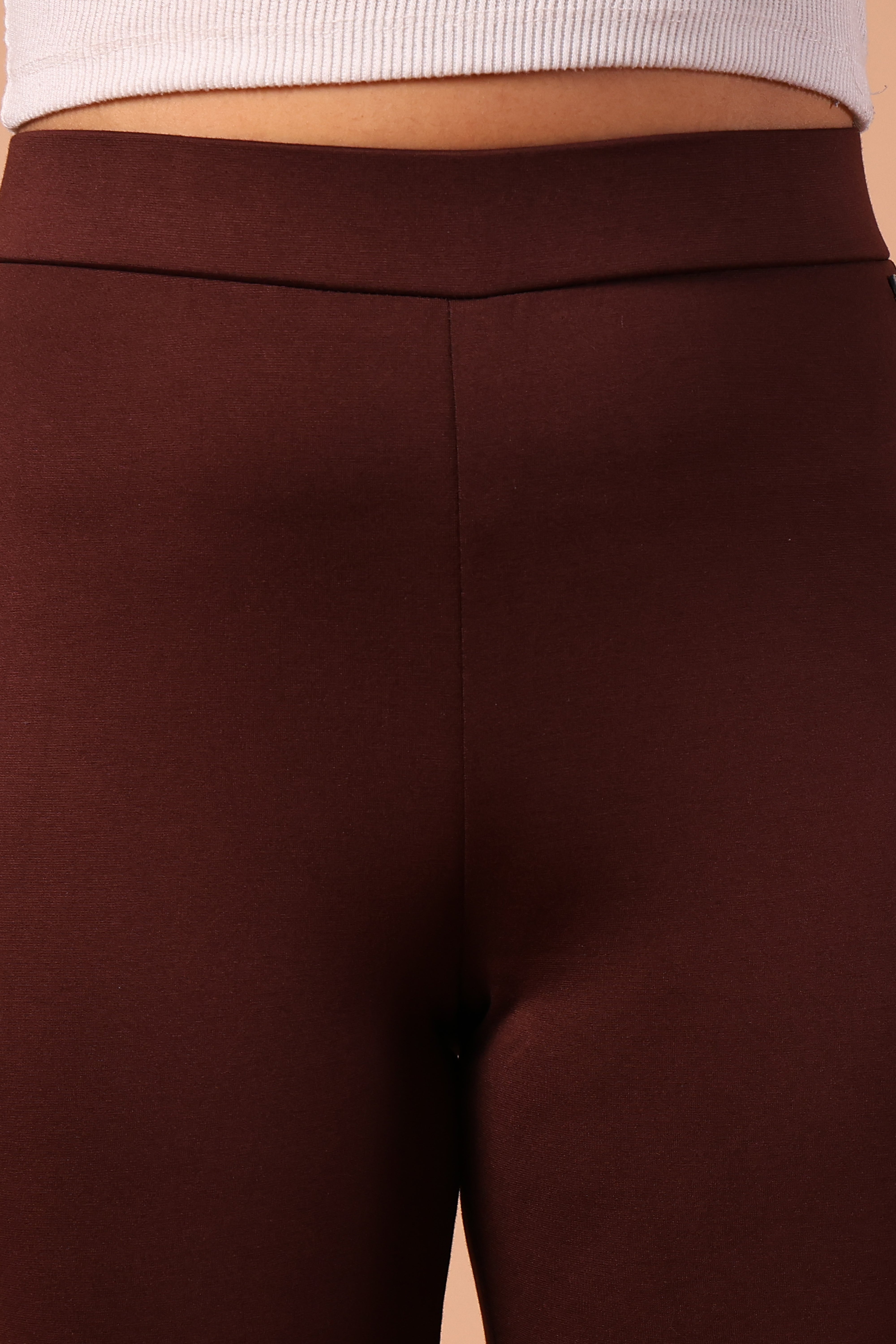 Fitted & Mid Rise Trouser - Wine