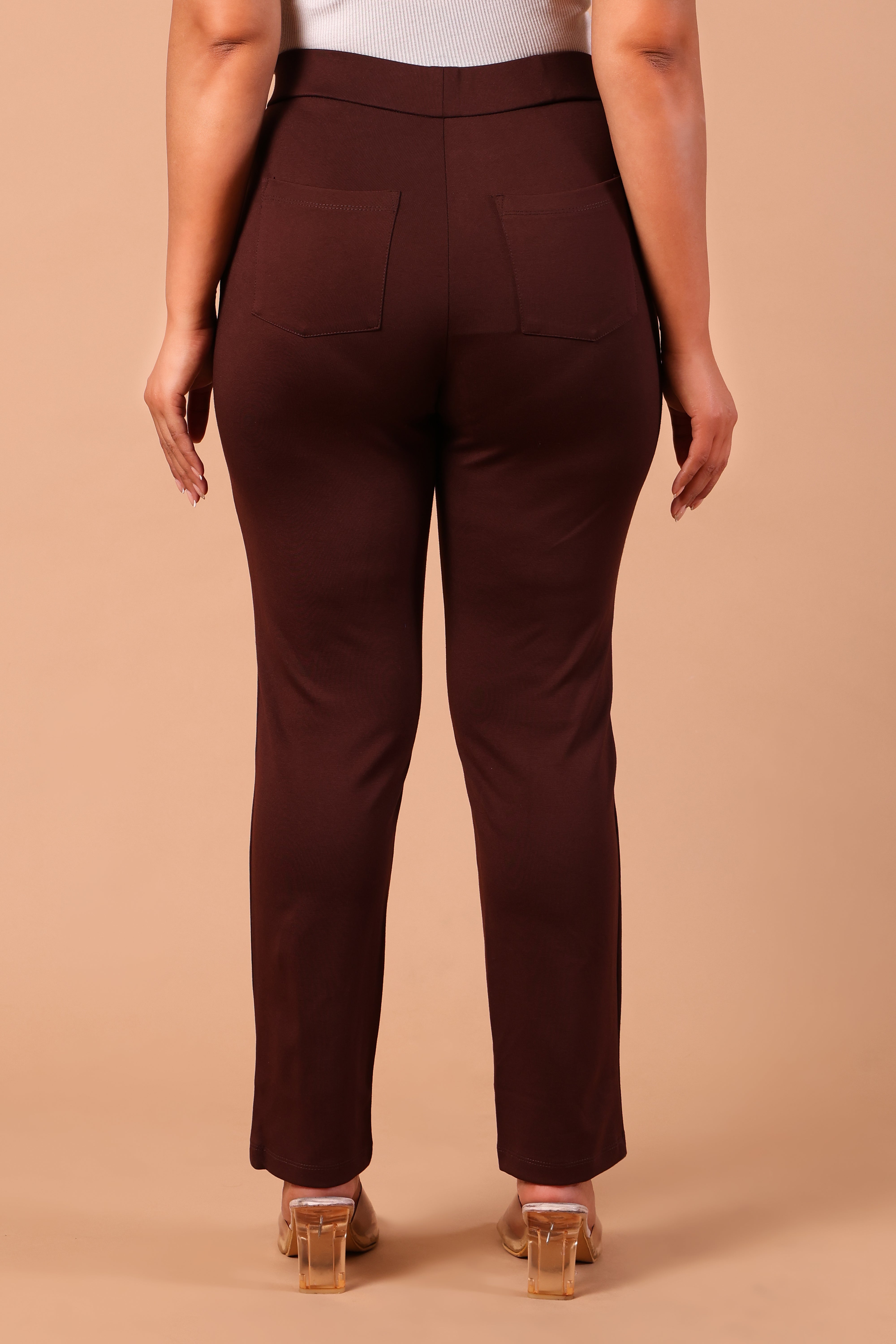 Fitted & Mid Rise Trouser - Wine