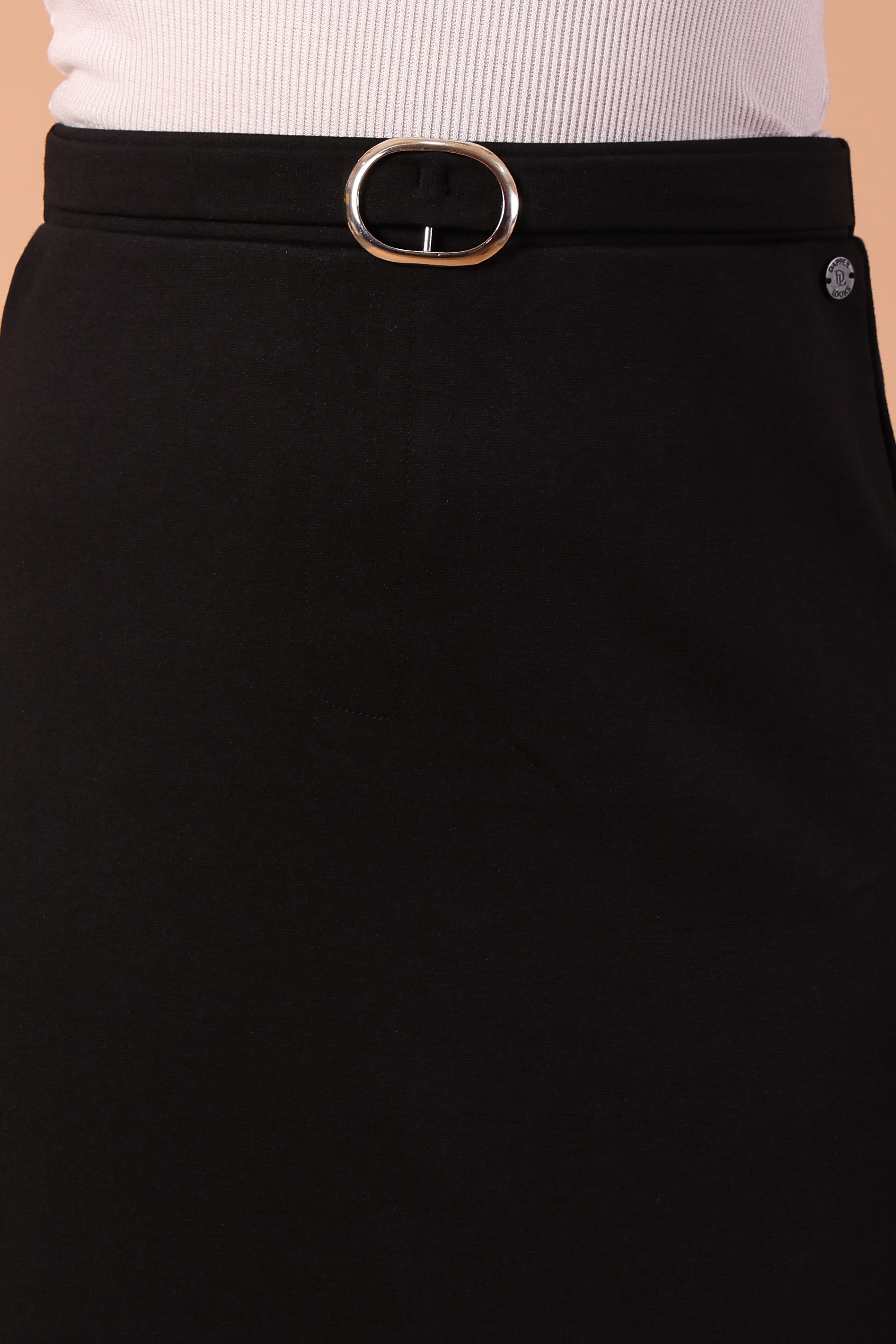 Women's Premium Knitted A-Line Midi Skirt (Black)