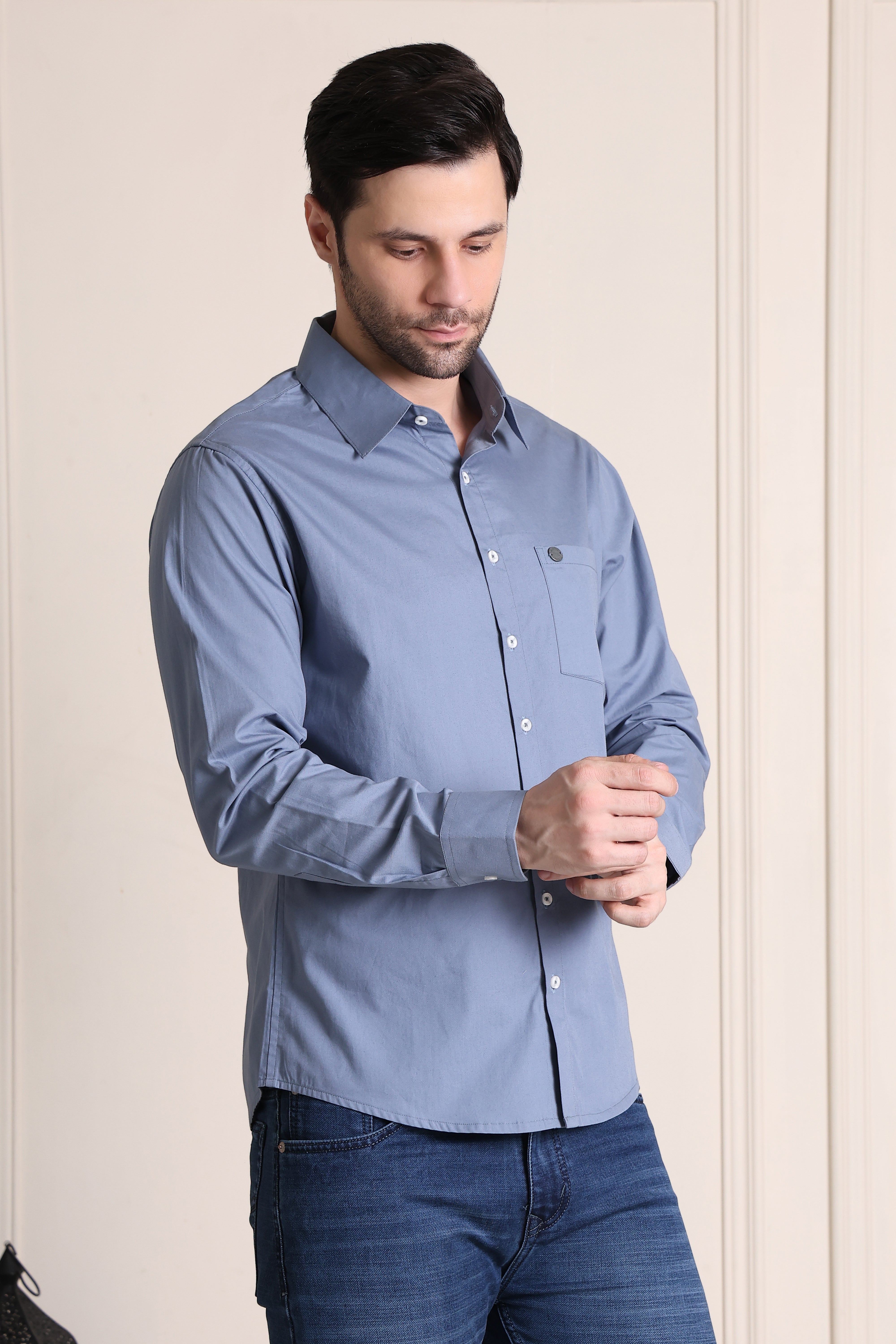 Formal Men Shirt- Grey