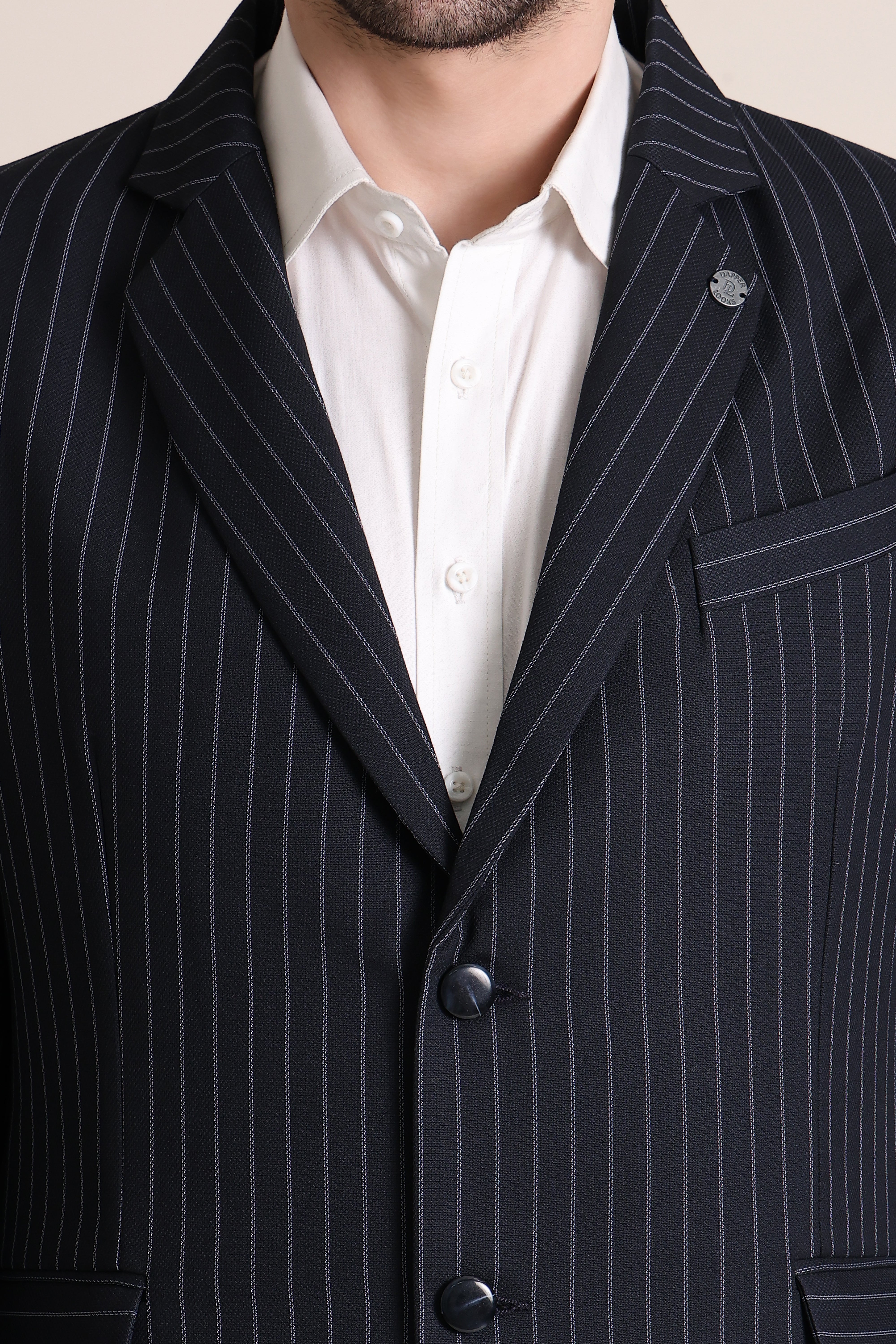 Men Slim Fit Formal 2 Piece Suit- Navy