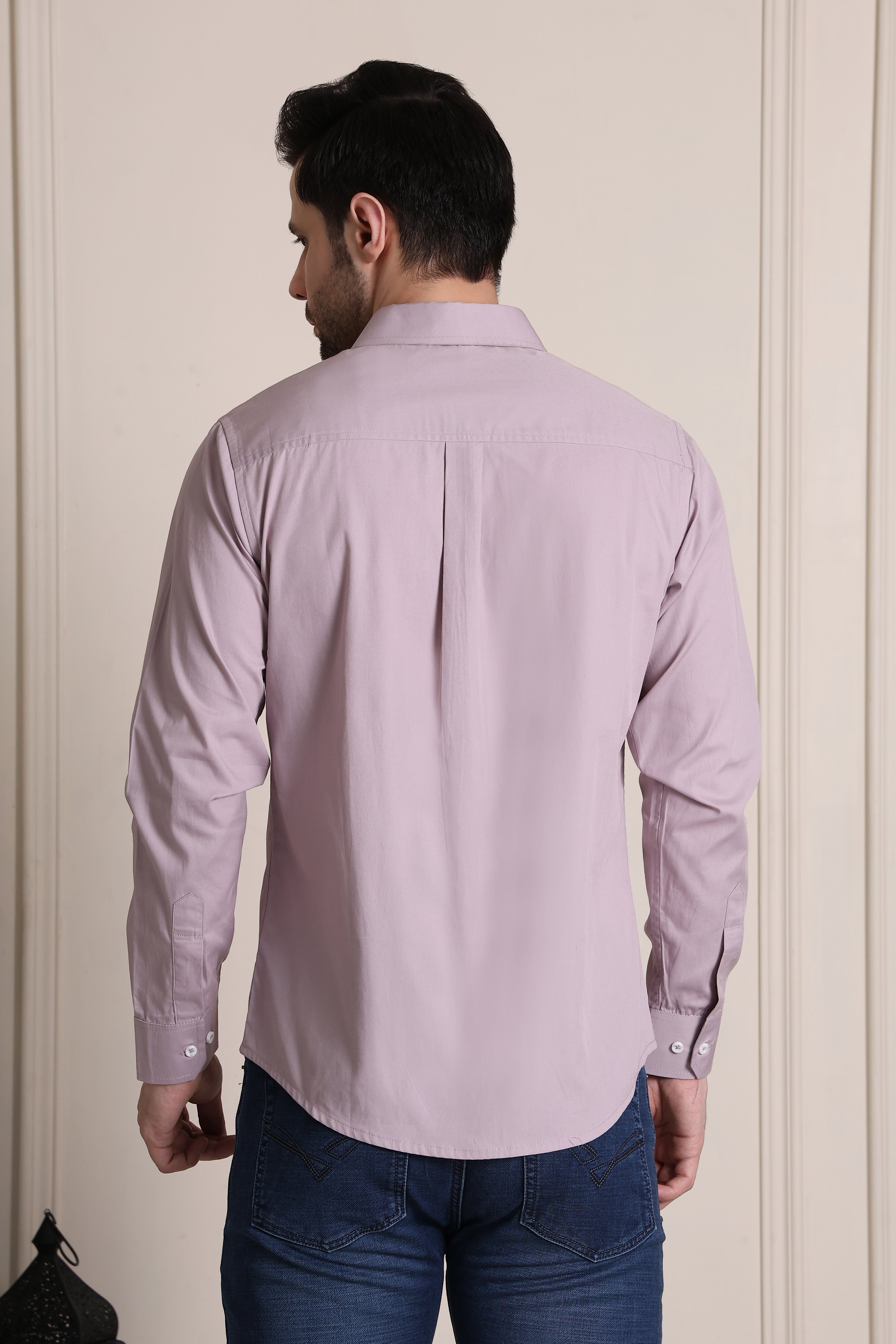 Men's Premium Pure Cotton Slim Fit Solid Mauve Shirt