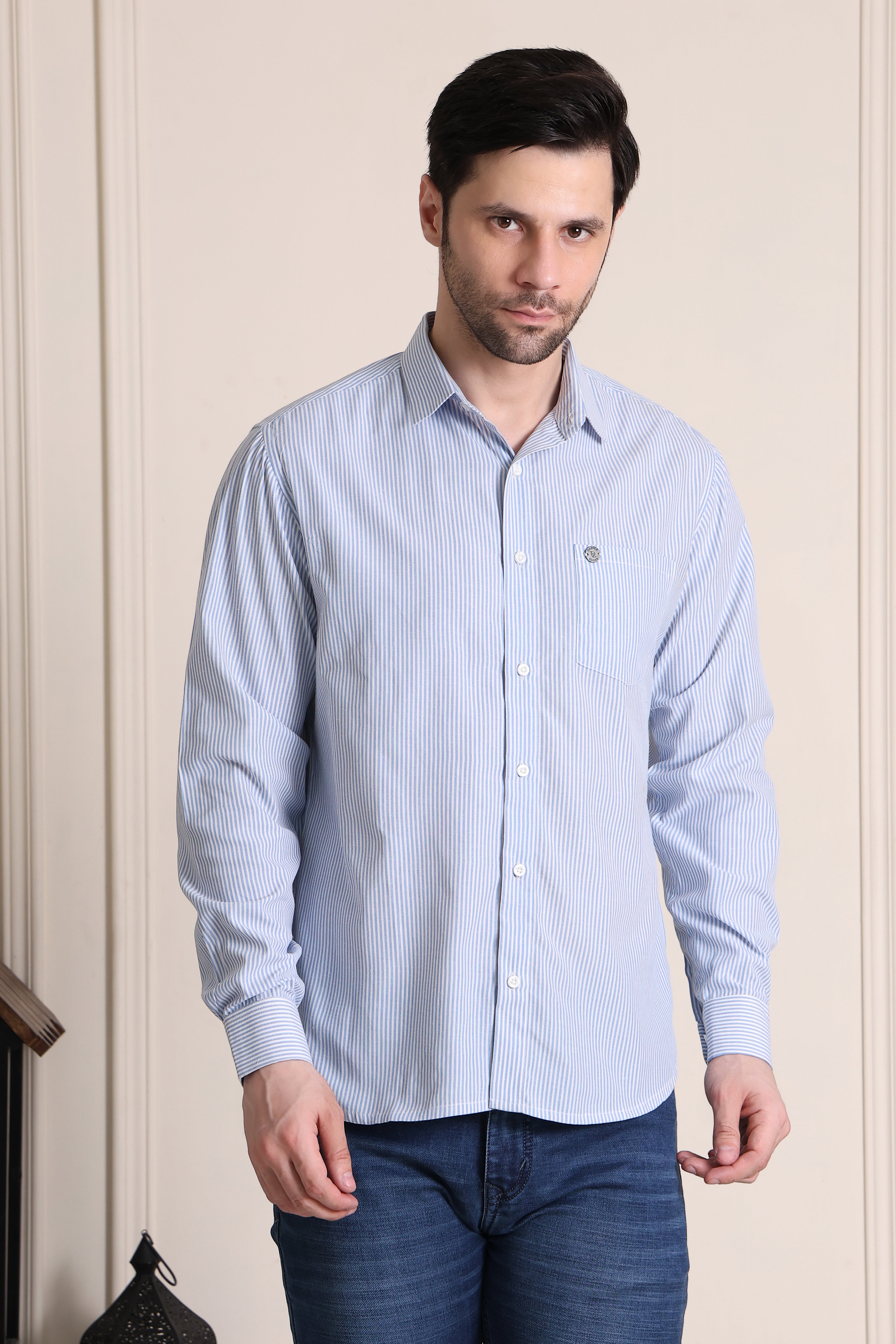 Formal Men Shirt- Blue Stripe
