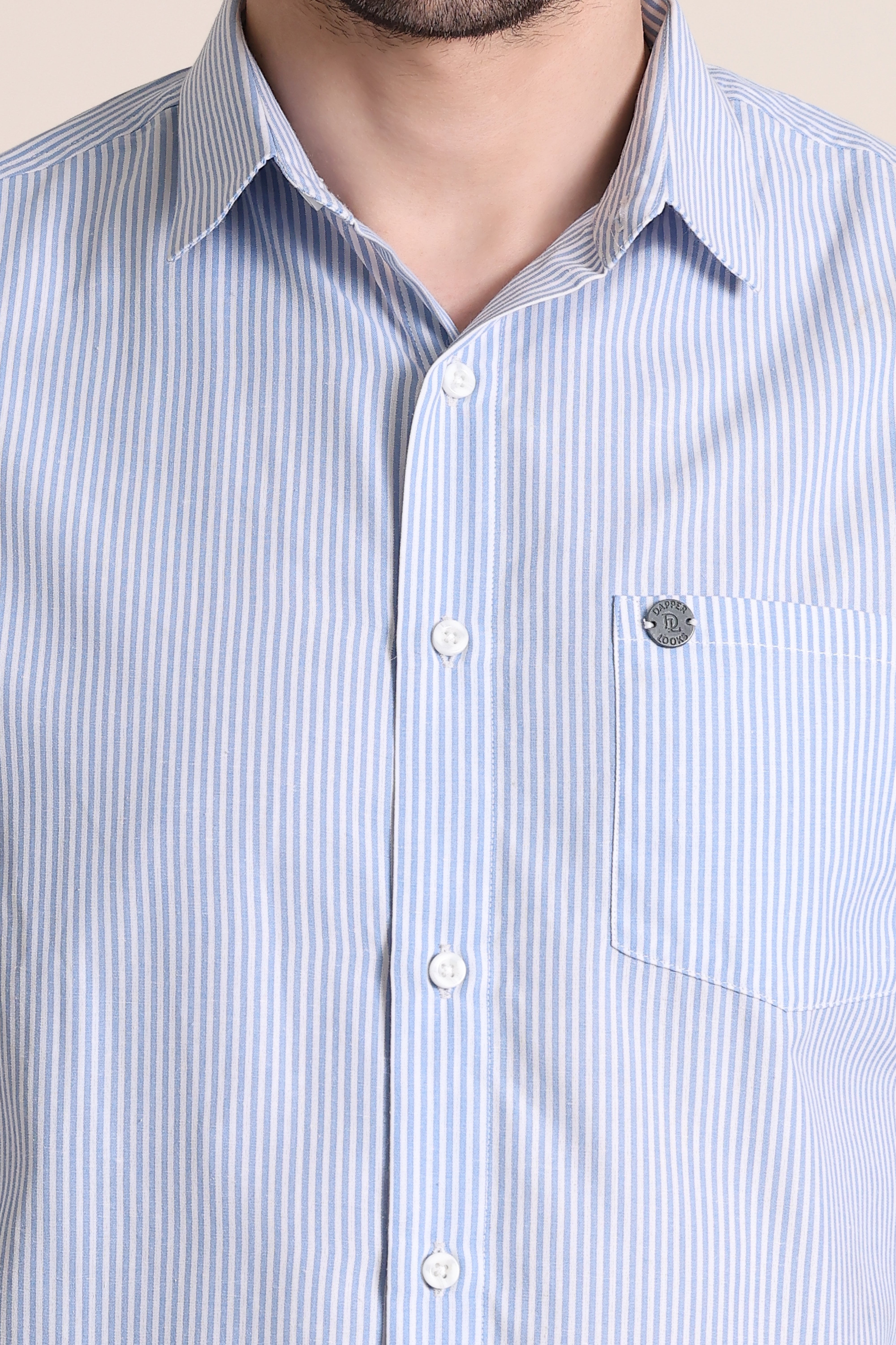 Formal Men Shirt- Blue Stripe
