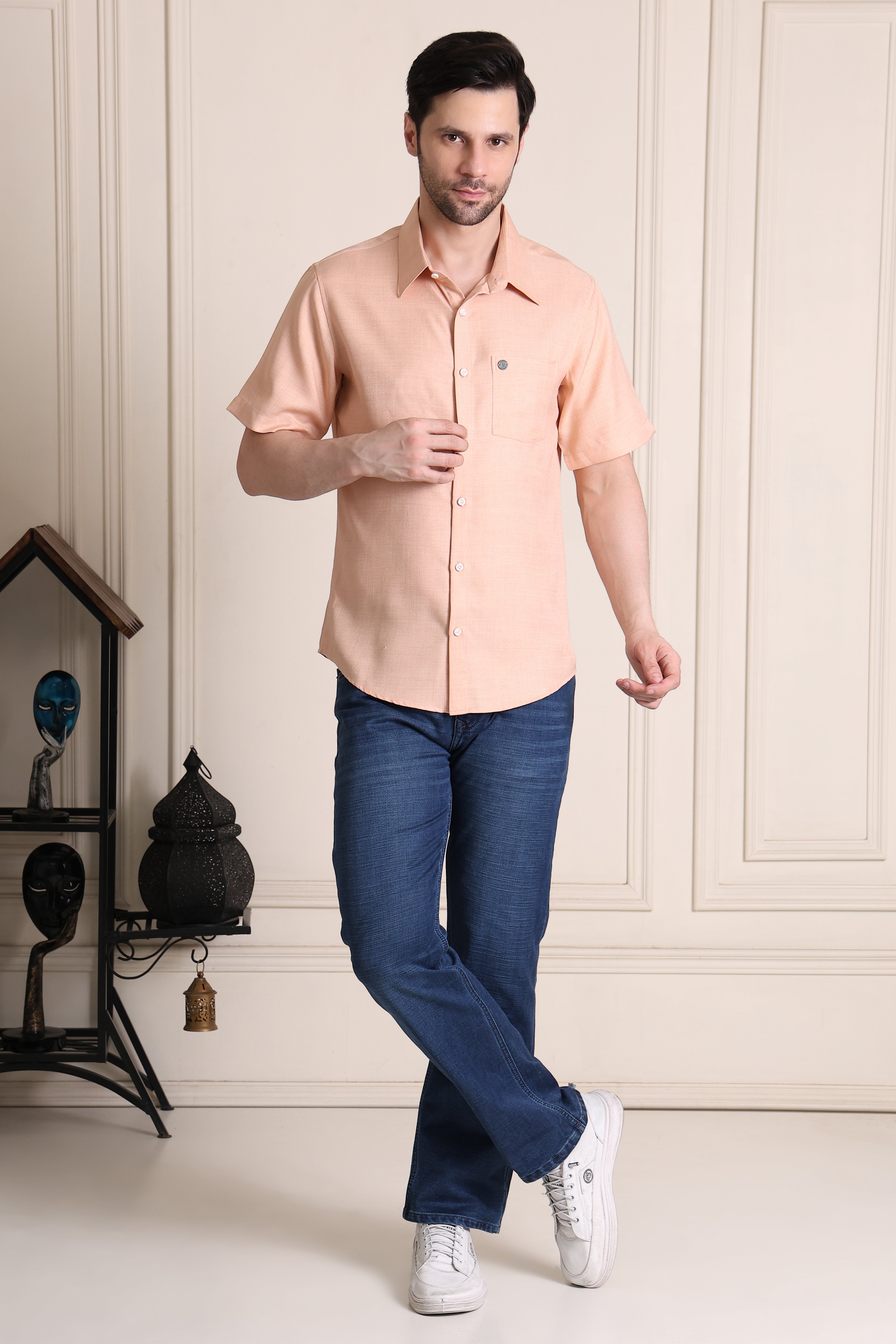Men's Premium Pure Cotton Slim Fit Half Sleeve