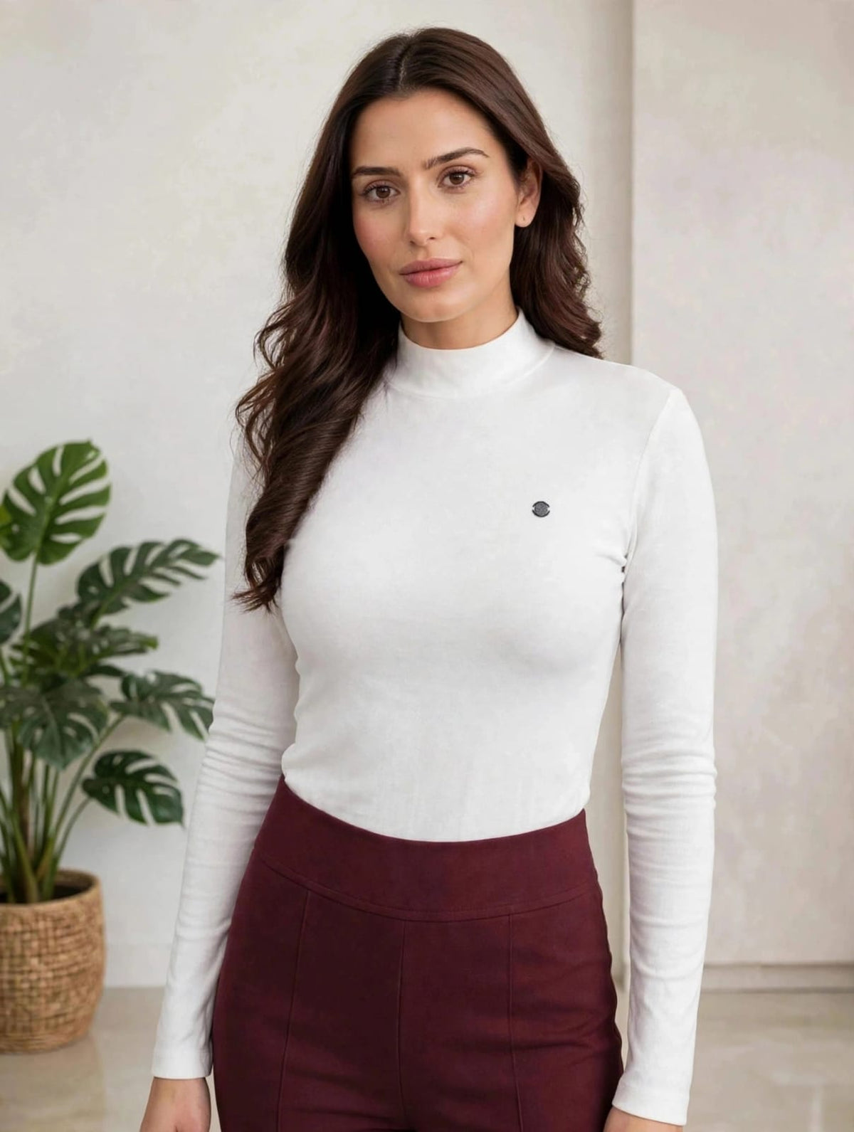 women's white full-sleeve top