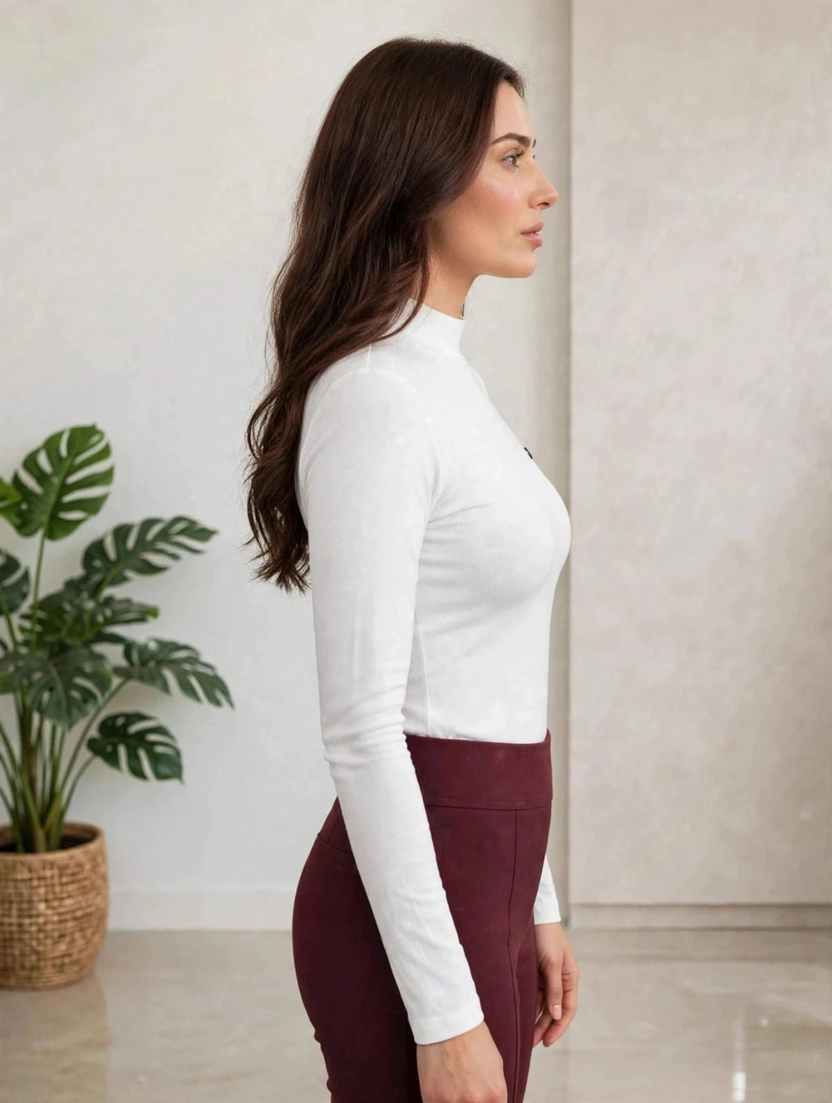 women's white full-sleeve top