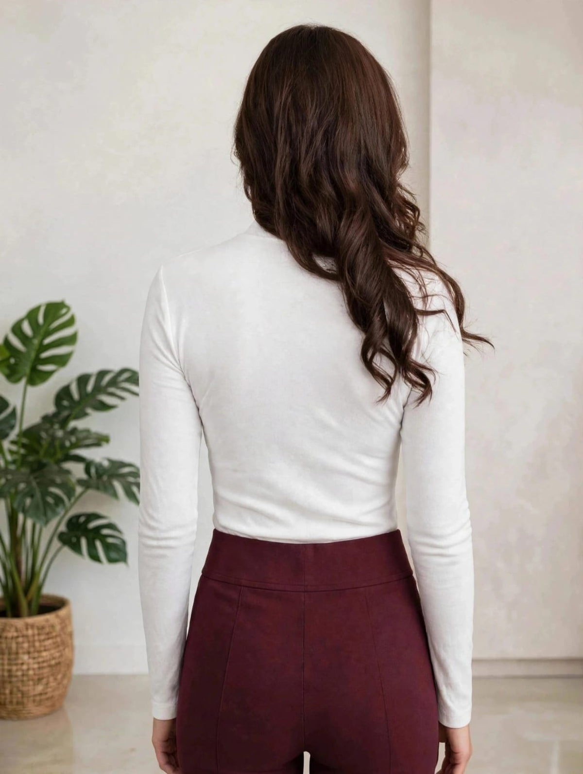women's white full-sleeve top
