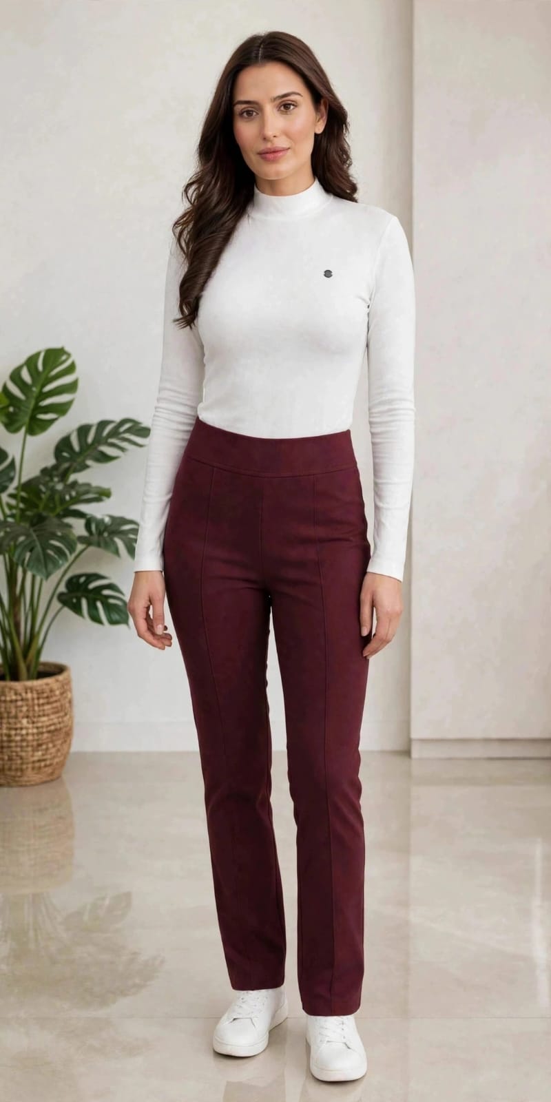 women's white full-sleeve top