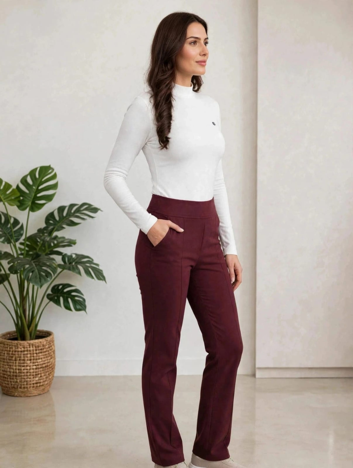 women's white full-sleeve top
