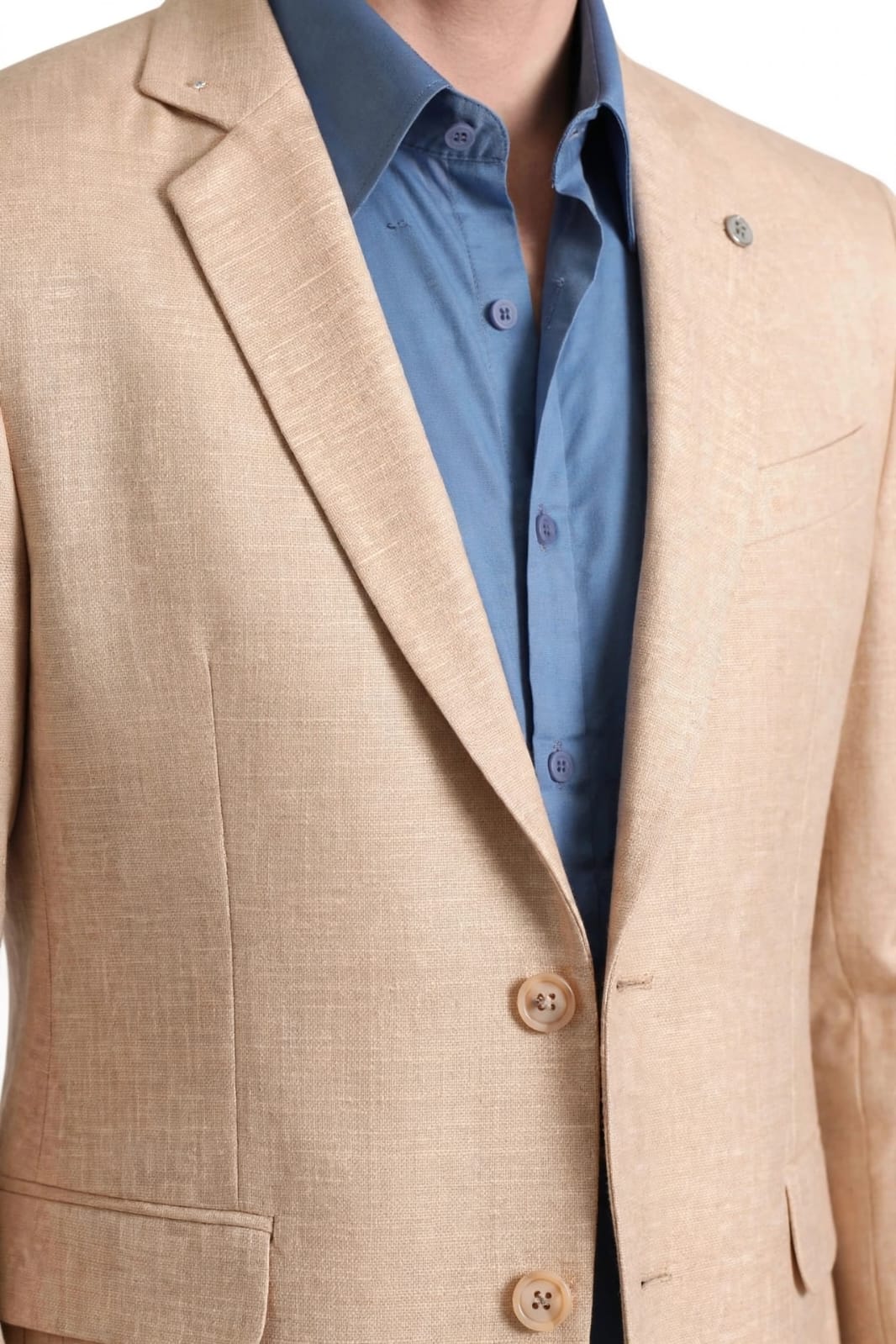 Men Slim Fit Formal 2 Piece Suit-Peach