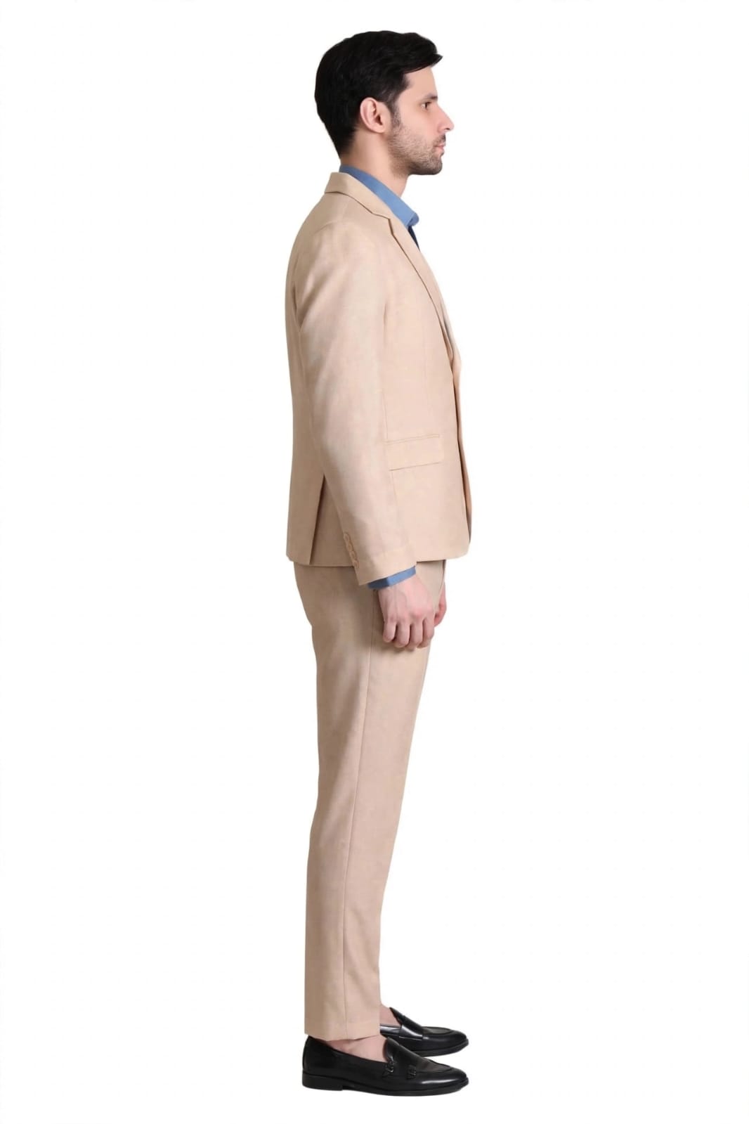 Men Slim Fit Formal 2 Piece Suit-Peach