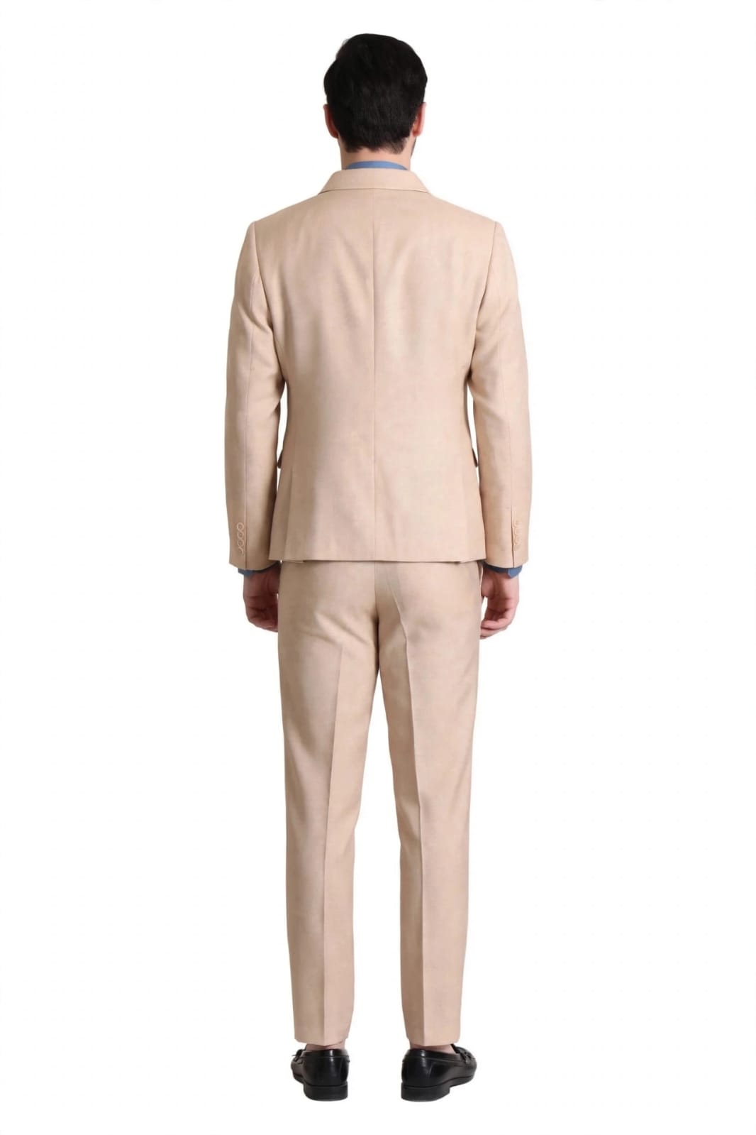 Men Slim Fit Formal 2 Piece Suit-Peach