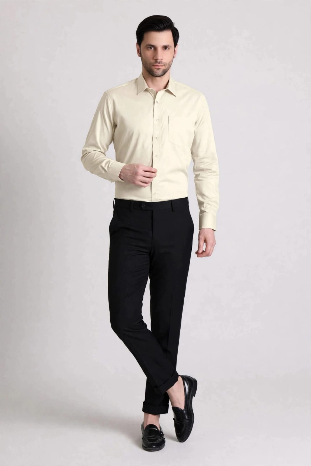 Men’s Black Solid Slim Fit Formal Trouser